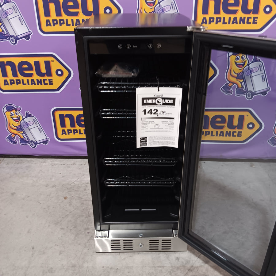 NewAir 15 in. FlipShelf 33 Wine Bottles & 80 Cans Built-in Beverage and Wine Cooler in Stainless Steel with Reversible Shelves SA628 - NWB060SS00 - Open Box