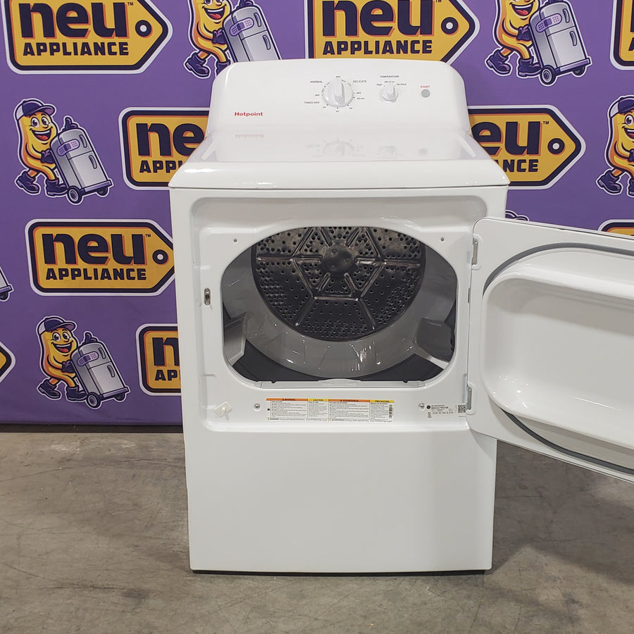 Hotpoint® 4.0 cu. ft. Capacity Washer with Cold Plus and Water Level Control HTW265ASWWW - Scratch & Dent (Major) and Hotpoint 6.2 cu. ft. Capacity Electric Dryer with Up To 120 ft. Venting and Shallow Depth 16178 - HTX26EASWWW - Scratch & Dent (Minor)