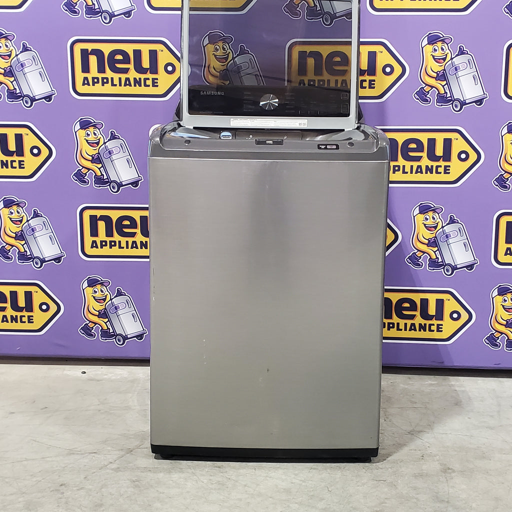 Pictures of Samsung 4.4 cu. ft. Top Load Washer with ActiveWave™ Agitator and Active WaterJet in Platinum 1CR03121 - WA44A3405AP - Certified Refurbished - Neu Appliance Outlet - Discount Appliance Outlet in Austin, Tx