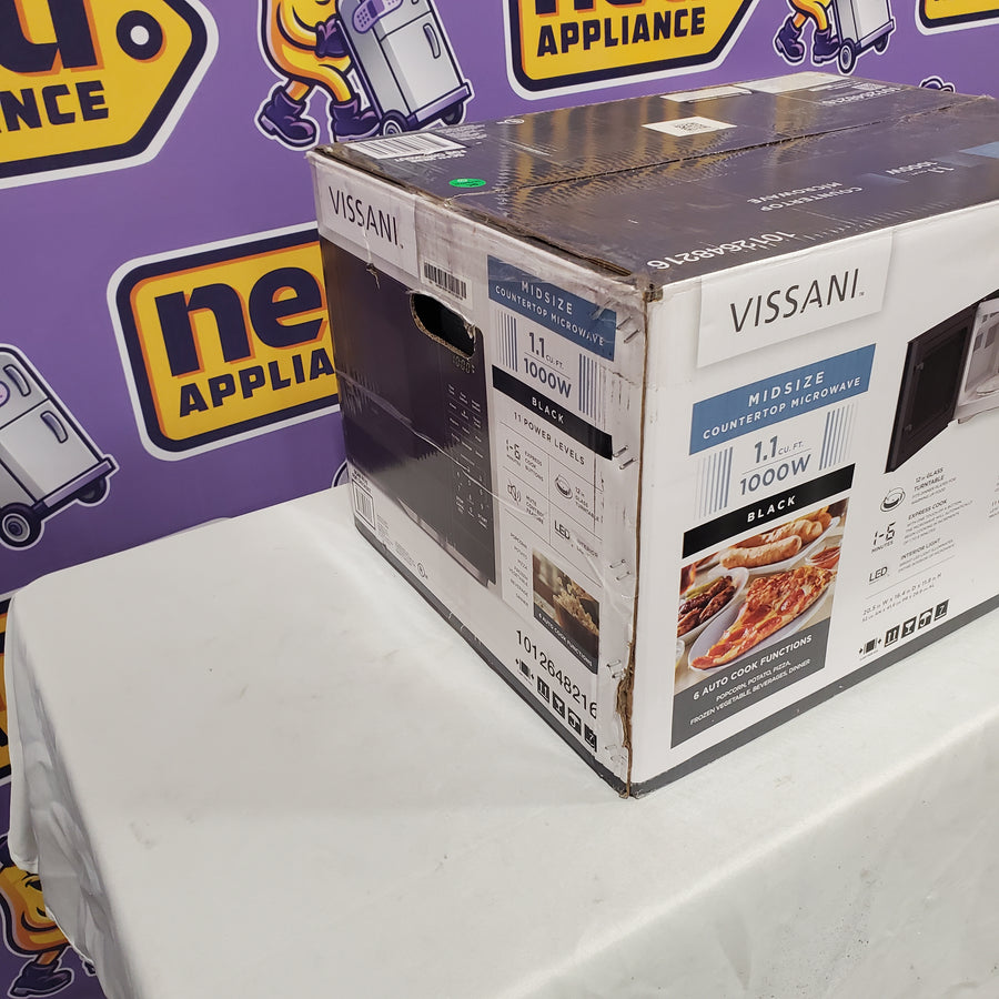 Vissani 1.1 cu. ft. 1000-Watt Countertop Microwave in Black EM0P042KVBCL - New in Box