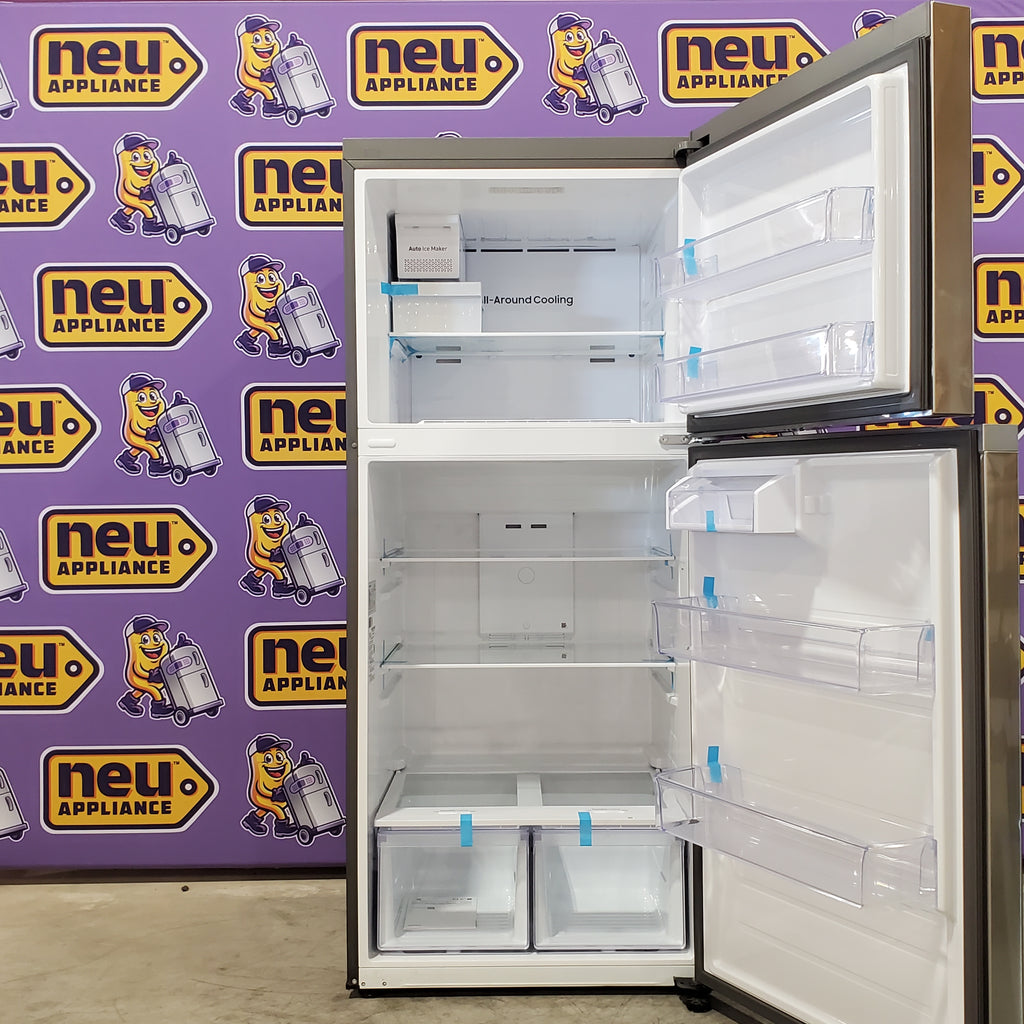 Pictures of Samsung 18 cu. ft. Standard Depth Top Freezer Refrigerator in Stainless Steel with All-Around Cooling RT18DG6700SR - Scratch & Dent (Minor) - Neu Appliance Outlet - Discount Appliance Outlet in Austin, Tx