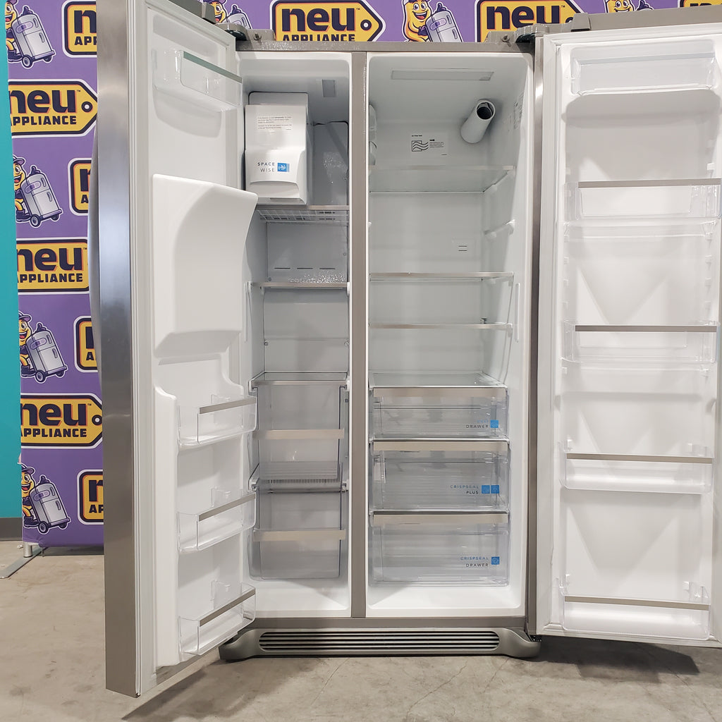 Pictures of Smudge Proof Stainless Steel ENERGY STAR Frigidaire Gallery 25.6 cu. ft. Side by Side Refrigerator with Exterior Water and Ice Dispenser - Scratch & Dent - (Minor) - Neu Appliance Outlet - Discount Appliance Outlet in Austin, Tx