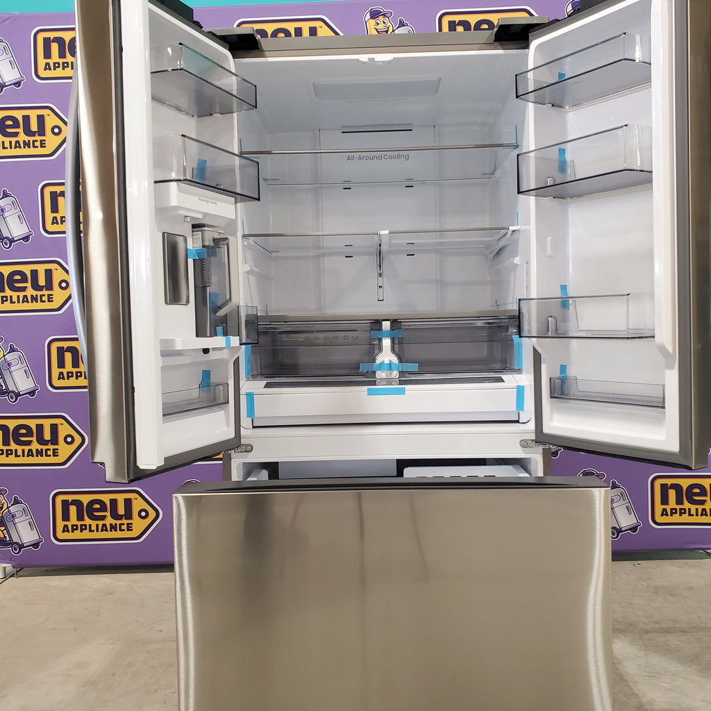 Pictures of Samsung 32 cu. ft. Mega Capacity 3-Door French Door Refrigerator with Dual Auto Ice Maker in Stainless Steel RF32CG5300SR - Scratch and Dent (Minor) - Neu Appliance Outlet - Discount Appliance Outlet in Austin, Tx