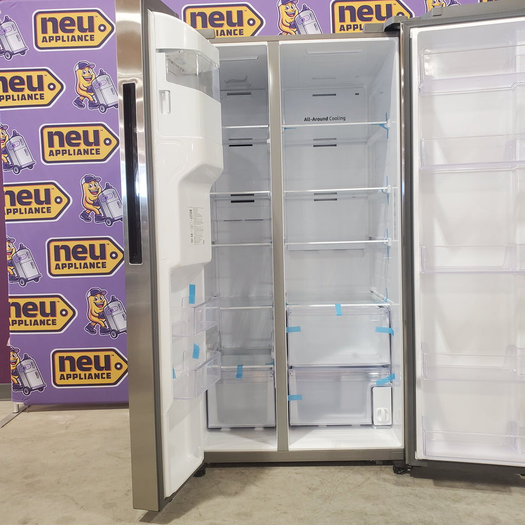 Pictures of Samsung 27.4-cu ft Side-by-Side Refrigerator with Ice Maker (Fingerprint Resistant Stainless Steel)-RS27T5200SR-Open Box - Neu Appliance Outlet - Discount Appliance Outlet in Austin, Tx