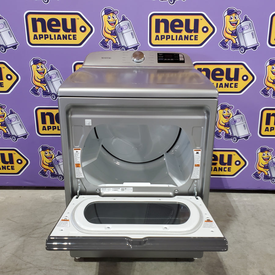 Maytag 7.4 cu. ft. vented Front Load Electric Dryer in Classic Silver with Extra Power 22132SD157 - MED6205RR - Scratch & Dent (Minor)