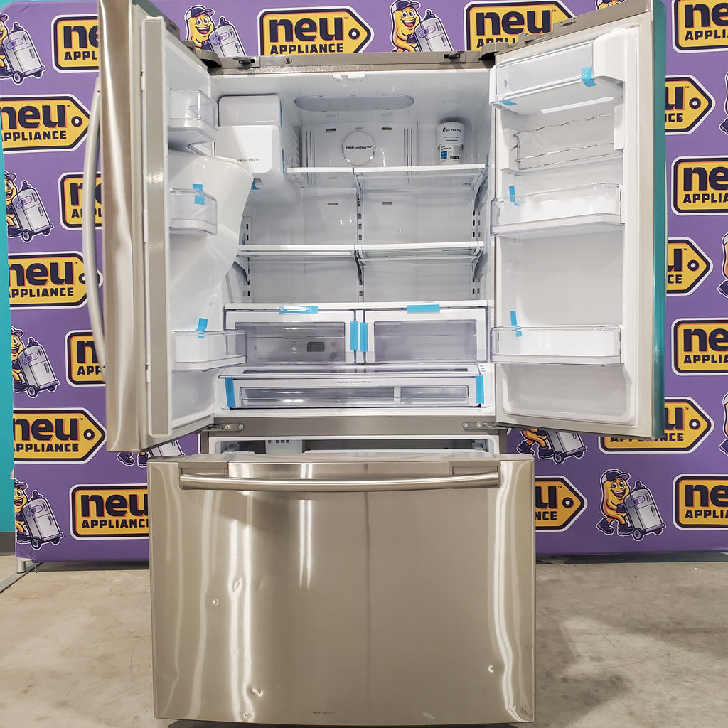 Pictures of Samsung Stainless Steel 23.9 cu ft Counter Depth French Door Refrigerator with Twin Cooling Plus and Cool Select Pantry RFG238AARS - Certified Refurbished - Neu Appliance Outlet - Discount Appliance Outlet in Austin, Tx