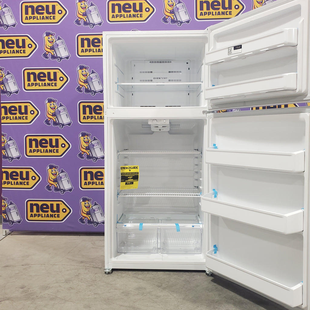 Pictures of Frigidaire 30" Wide Garage Ready Top Freezer 18 Cu. Ft. Refrigerator with EvenTemp Cooling System and Spacious Interior Storage in White - 3SD272 - FFTR1814WWE - Scratch & Dent (Moderate) - Neu Appliance Outlet - Discount Appliance Outlet in Austin, Tx