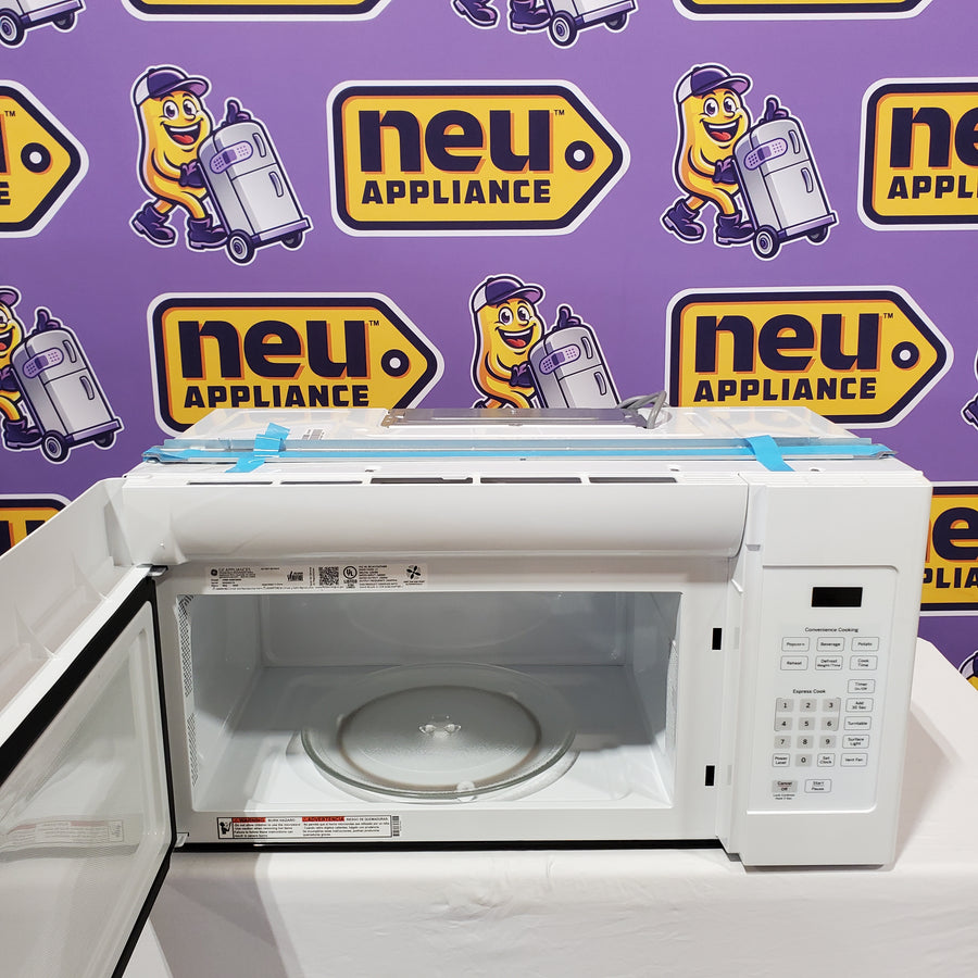 GE 1.6 cu. ft. Over the Range Microwave in White with 13.5 inch Defrost Options JVM3160DFWW - Scratch & Dent (Minor)