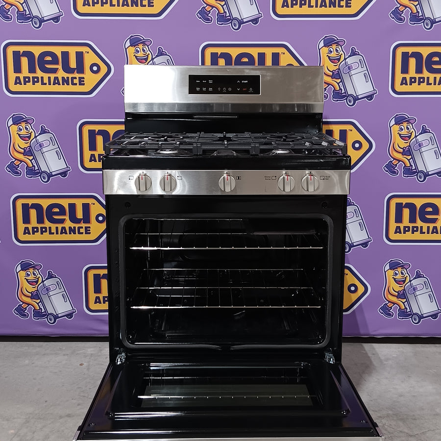 Frigidaire 5 Burner Freestanding Gas Range in Stainless Steel with Quick Boil and Steam Clean 20531SD479 - FCRG3062AS - Open Box