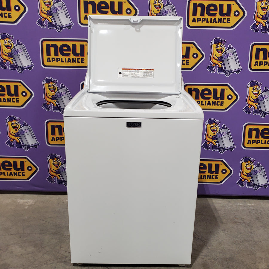 Maytag 4.2 Cu. Ft. Capacity Top Load Washer in White MTW4205SW - Open Box and MayTag 7.0 cu. ft. Top Load Electric Wrinkle Prevent Dryer 16185 - MED4500MW - Scratch & Dent (Minor)
