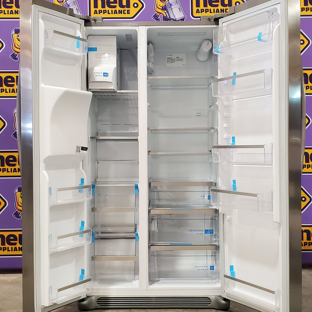 Pictures of Frigidaire Gallery 22.3-cu ft Counter-depth Side-by-Side Refrigerator with Ice Maker ENERGY STAR in Fingerprint Resistant Stainless Steel GRSC2352AF - 3SD478 - Scratch & Dent (Minor) - Neu Appliance Outlet - Discount Appliance Outlet in Austin, Tx