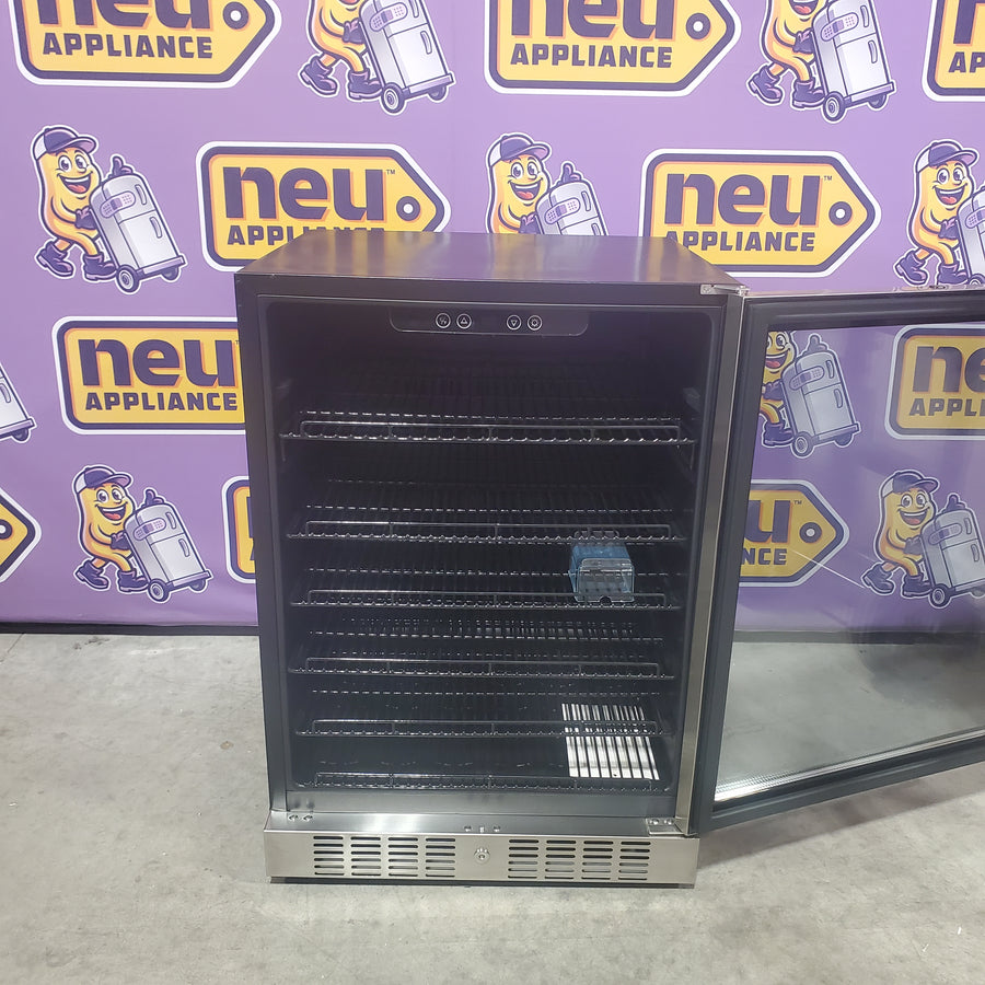 NewAir 23.5-in W 177 -Can Capacity Stainless Steel Built-in/Freestanding Indoor Beverage Refrigerator with Glass Door ABR-1770 - Scratch & Dent (Minor)