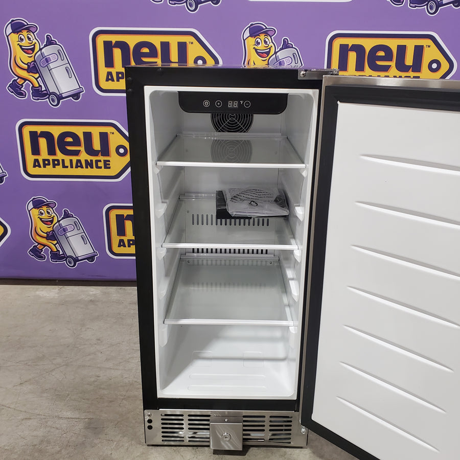 SIMZLIFE 130-Can Single Zone Beverage Fridge 15 in. Built-in Design in Stainless Steel RU-03 - Scratch & Dent (Minor)