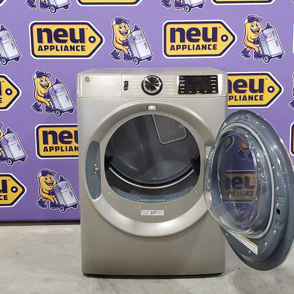 Pictures of GE ENERGY STAR® 7.8 cu. ft. Capacity Smart Front Load Electric Dryer with Steam and Sanitize Cycle GFD65ESPNSN - Scratch & Dinner (Minor) - Neu Appliance Outlet - Discount Appliance Outlet in Austin, Tx