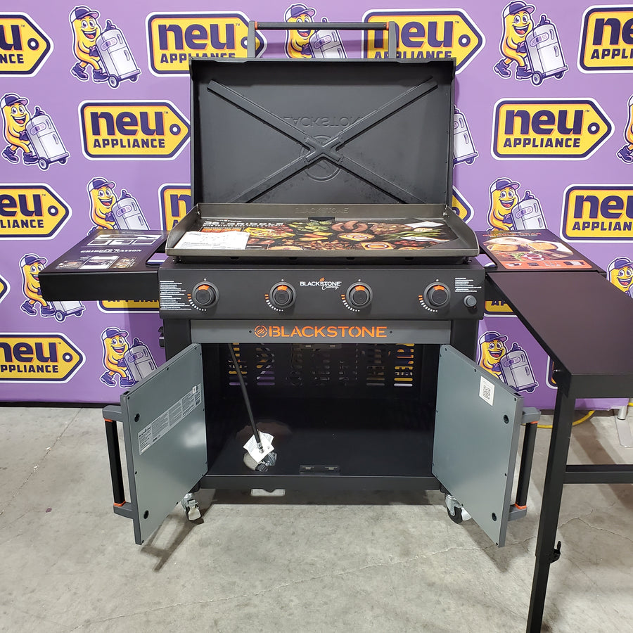 Blackstone 36in Culinary Cabinet Omnivore Griddle with Folding Prep Table 4-Burner Liquid propane Flat Top Grill 7SD341 - 2230 - Open Box