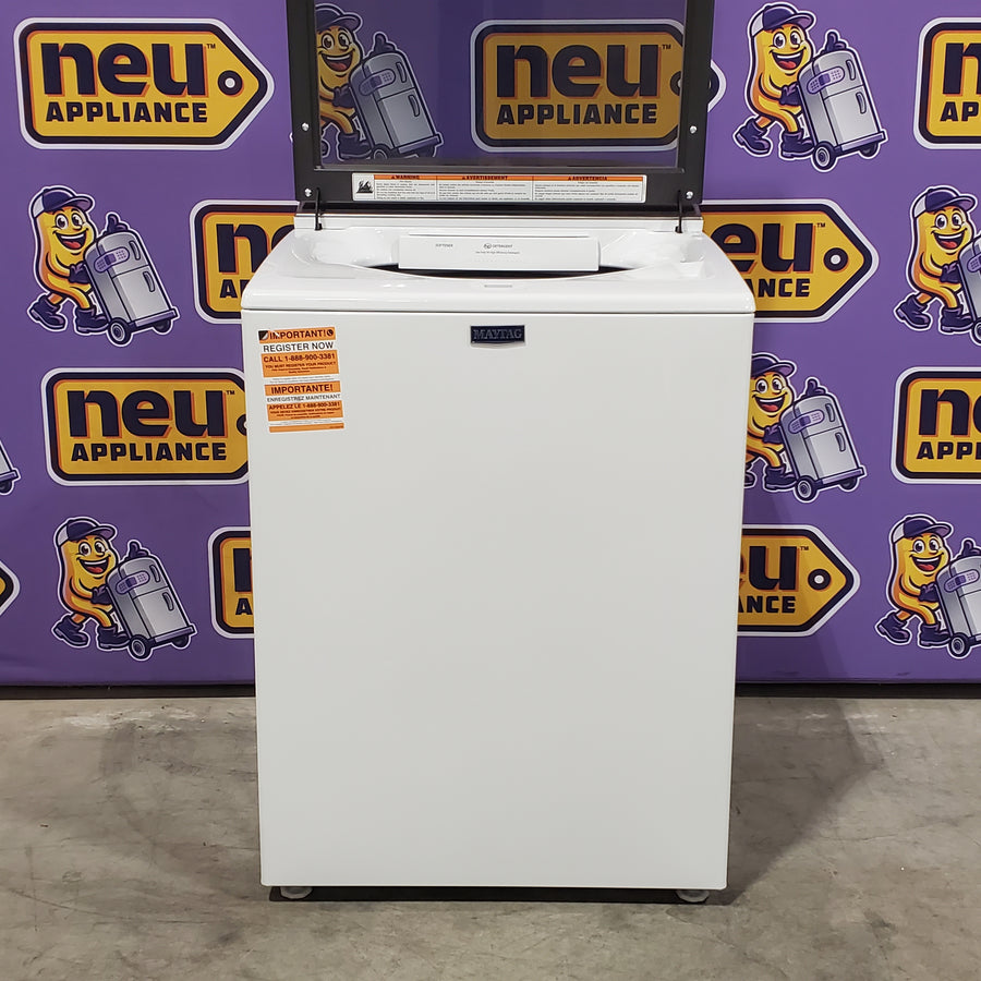 Maytag 5.2 Cu. Ft. Top Load Agitator Washer with Extra Power and Smart Appliance MTW6205RW - Open Box and Maytag 7.4 Cu. Ft. Top Load Electric Dryer with Extra Power and Advanced Moisture Sensing 16124 - MED6205RW - Open Box