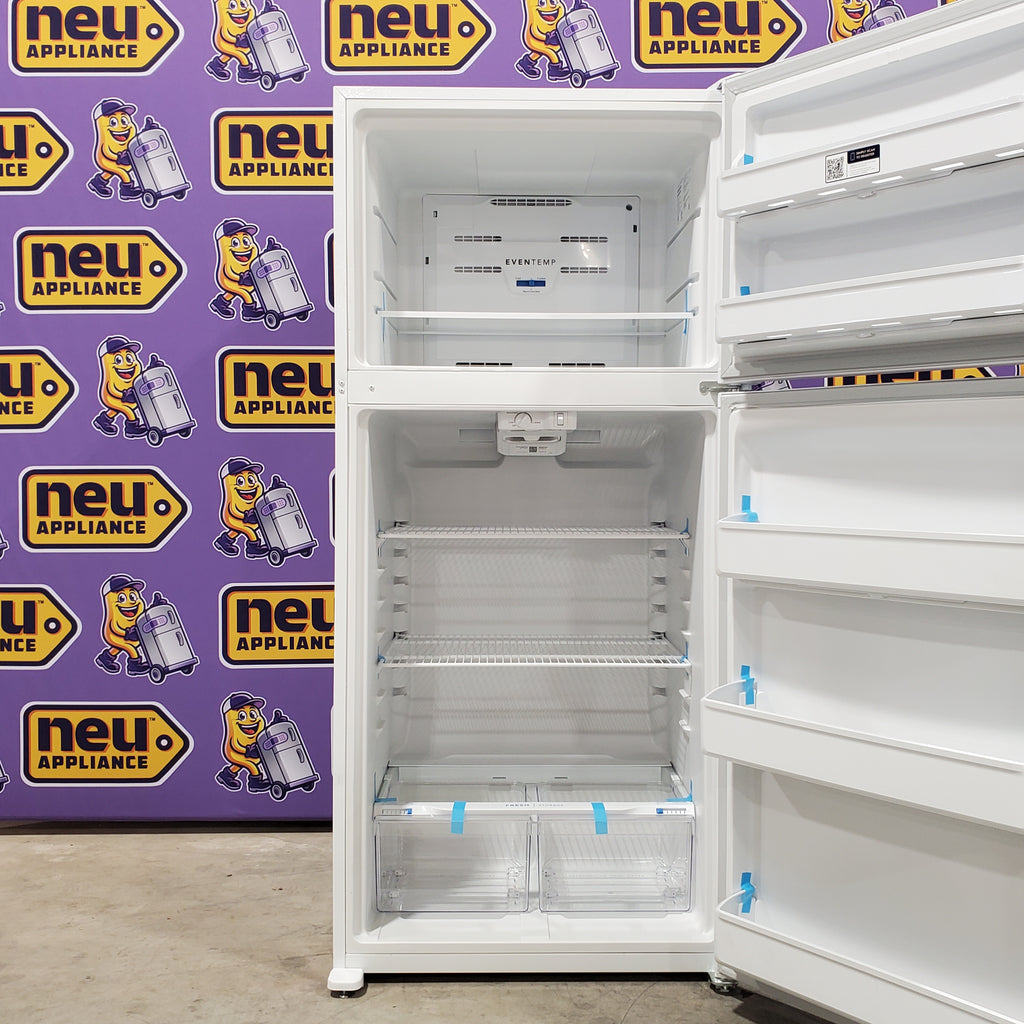 Pictures of Frigidaire White Garage Ready Top Freezer 18 Cu. Ft. Refrigerator with EvenTemp Cooling System and Spacious Interior Storage FFTR1814WWE - Open Box - Neu Appliance Outlet - Discount Appliance Outlet in Austin, Tx