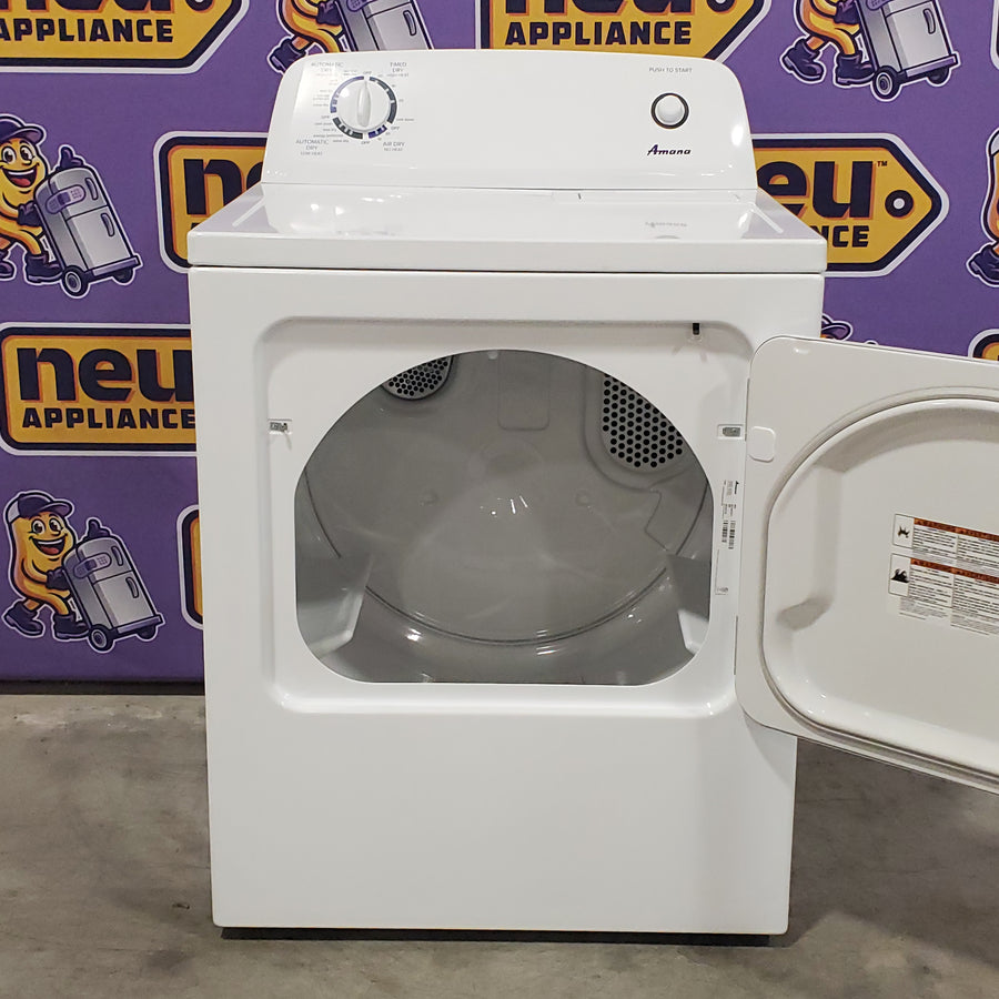Amana 6.5 Cu. Ft. Electric Dryer with Wrinkle Shield Option and Automatic Dryness Control in White 6SD036 - NED4655EW - Open Box