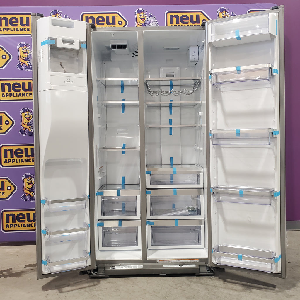 Pictures of KitchenAid 22.6-cu ft Counter-depth Side-by-Side Refrigerator with Ice Maker (Stainless Steel with Printshield Finish)-KRSC703HPS-Open Box - Neu Appliance Outlet - Discount Appliance Outlet in Austin, Tx