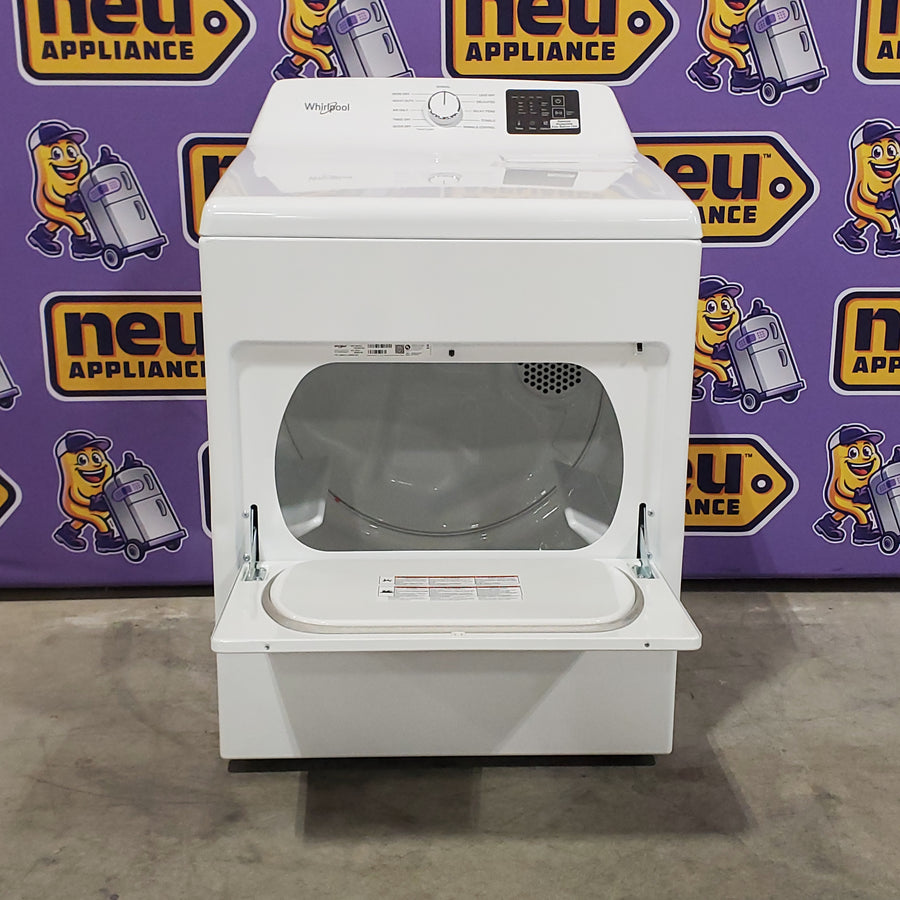 Whirlpool 4.2-4.3 Cu. Ft. Top Load Washer with 2-in-1 Removable Agitator and Soft Close Glass Lid WTW4307SW - Open Box and Whirlpool 7.0 cu. ft. Electric Dryer with Adaptive Dry and Wrinkle Shield™ Option 16121 - WED4307SW - Scratch & Dent (Minor)