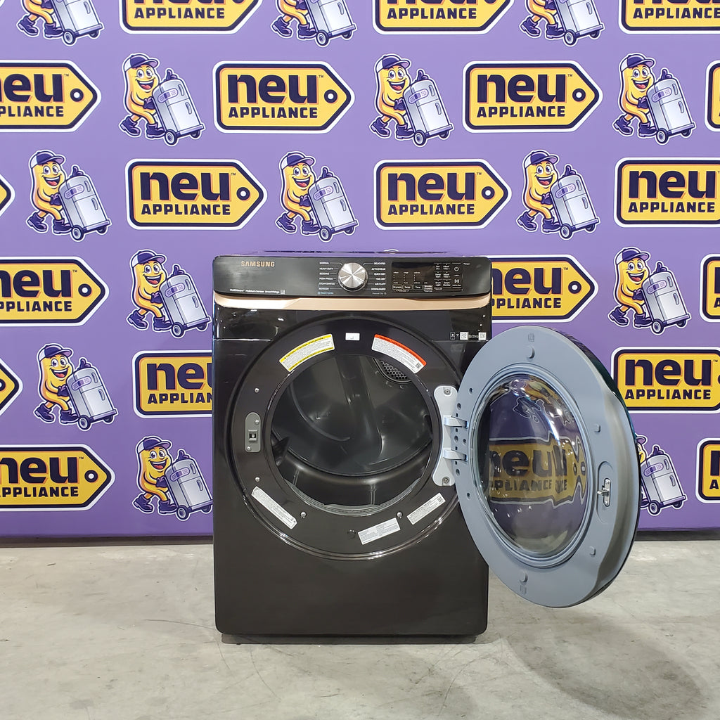 Pictures of Fingerprint Resistant Black Stainless Steel ENERGY STAR Samsung 7.5 cu. ft. Frontload Gas Dryer with Steam- Scratch & Dent - Moderate - Neu Appliance Outlet - Discount Appliance Outlet in Austin, Tx