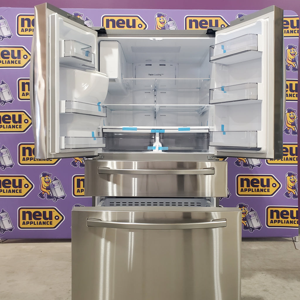 Pictures of Samsung 28-cu ft 4-Door Smart French Door Refrigerator with Ice Maker (Fingerprint Resistant Stainless Steel) ENERGY STAR-RF28R7201SR-Scratch and Dent (Minor) - Neu Appliance Outlet - Discount Appliance Outlet in Austin, Tx