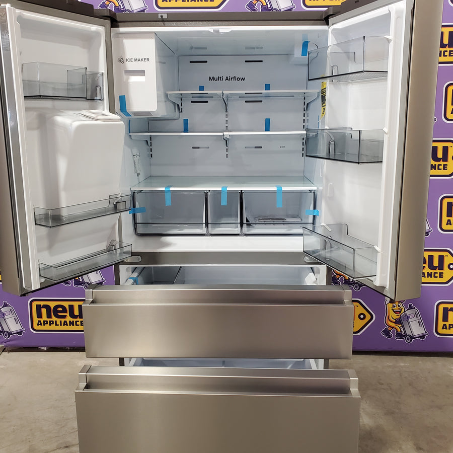 Hisense PureFlat 25.6-cu ft 4-Door Smart French Door ENERGY STAR Refrigerator in Stainless Steel with Ice Maker, Water and Ice Dispenser 22131SD95 - HRM260N6TSE - Scratch & Dent (Minor)