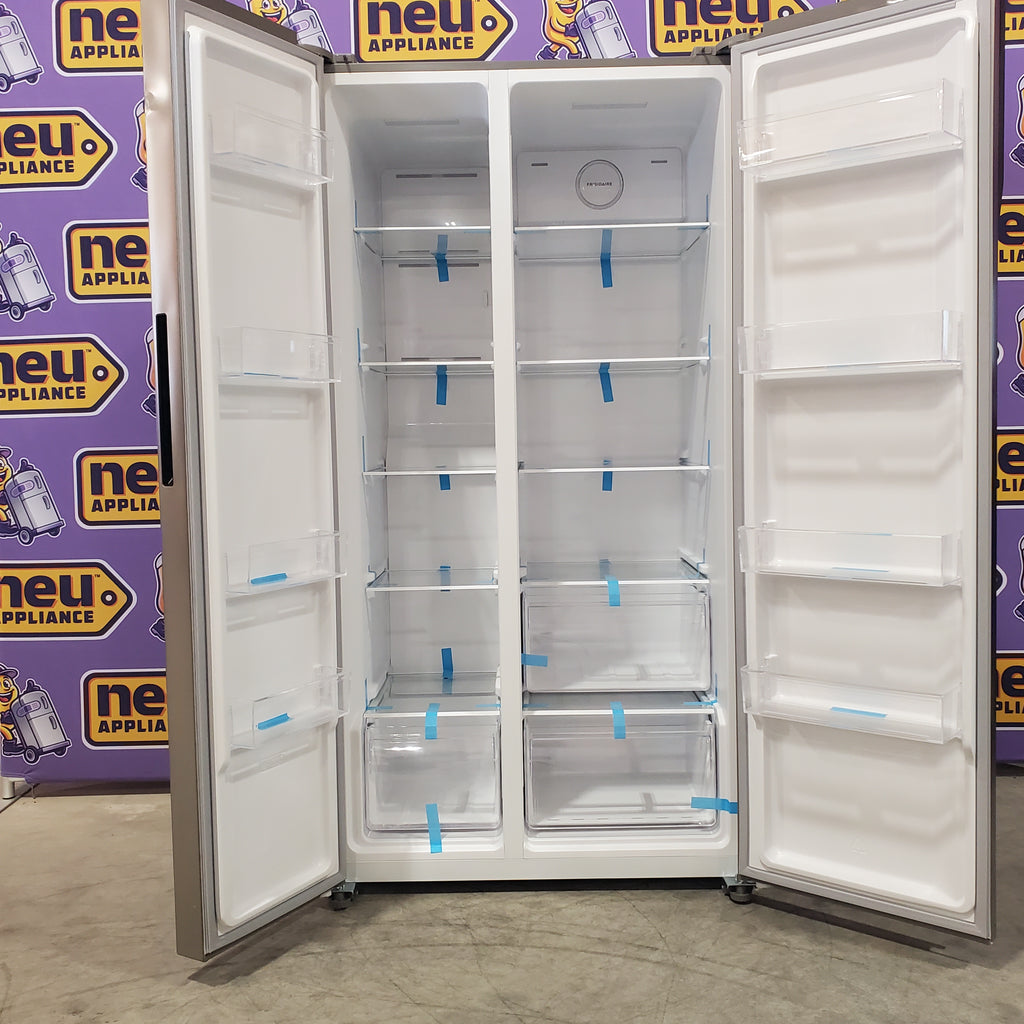 Pictures of Frigidaire 21 Cu. Ft. Counter-Depth Side-by-Side Refrigerator in Fingerprint-Resistant Stainless Steel - 3SD395 - FRSG2115AV - Scratch & Dent (Major) - Neu Appliance Outlet - Discount Appliance Outlet in Austin, Tx