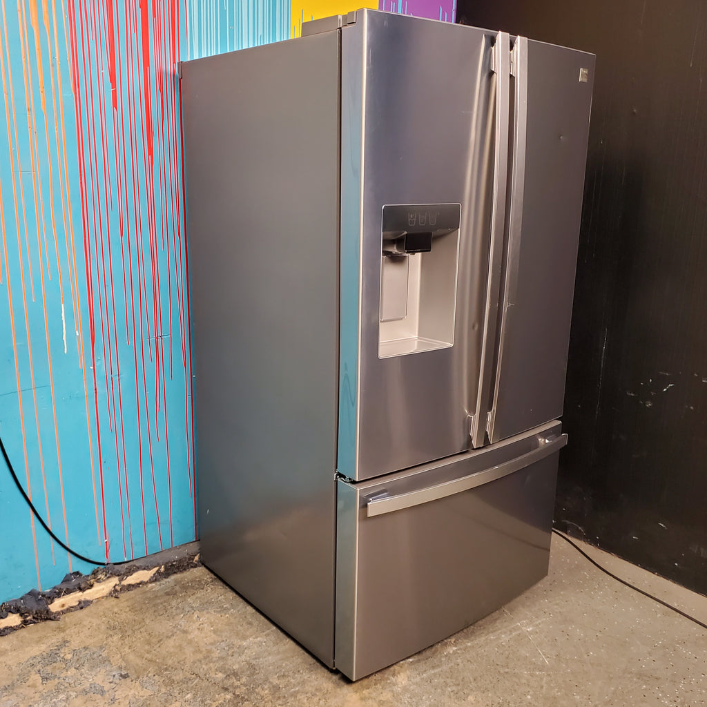 Pictures of Stainless Steel ENERGY STAR Kenmore Elite 30.6 cu. ft. 3 Door French Door Refrigerator with Exterior Ice and Water - Scratch & Dent - Moderate - Neu Appliance Outlet - Discount Appliance Outlet in Austin, Tx