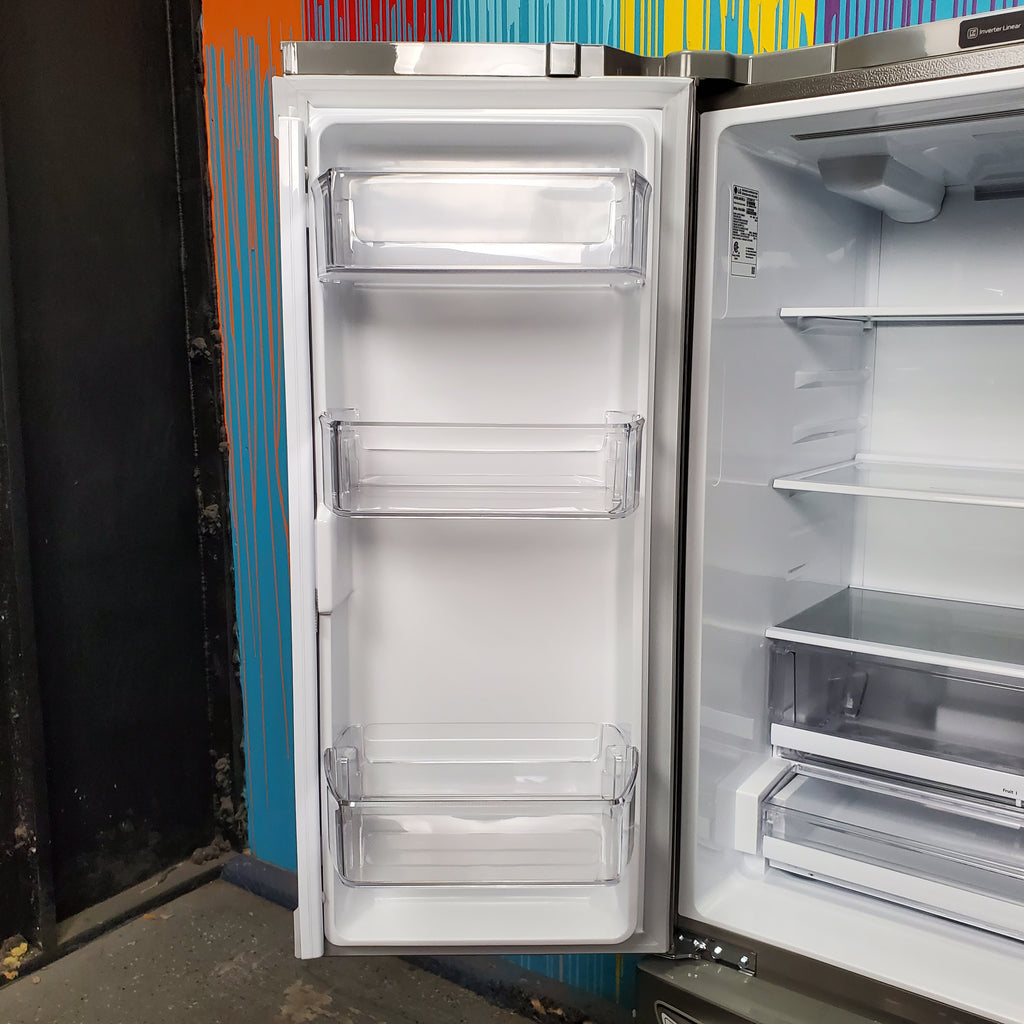 Pictures of Counter Depth LG Stainless Steel Instaview 22.6 cu. ft. 3 Door French Door Refrigerator with Ice Maker and Door within Door - Scratch & Dent - Minor - Neu Appliance Outlet - Discount Appliance Outlet in Austin, Tx