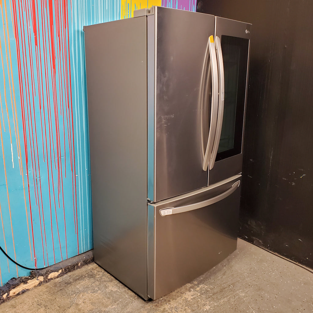 Pictures of Counter Depth LG Stainless Steel Instaview 22.6 cu. ft. 3 Door French Door Refrigerator with Ice Maker and Door within Door - Scratch & Dent - Minor - Neu Appliance Outlet - Discount Appliance Outlet in Austin, Tx