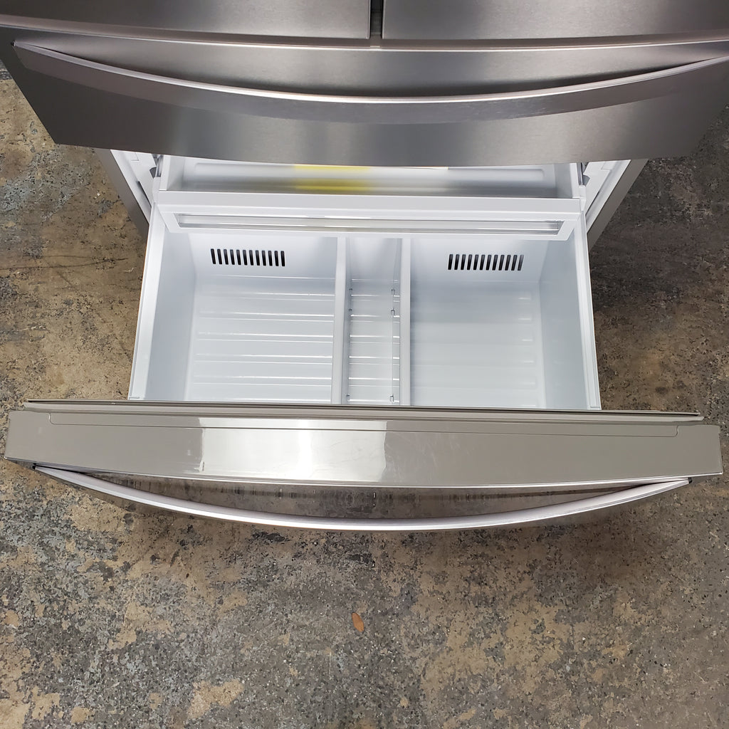 Pictures of Stainless Steel ENERGY STAR Whirlpool 26.2 cu. ft. 4 Door Refrigerator French Door with In Door Ice and Water Dispenser - Scratch & Dent - Minor - Neu Appliance Outlet - Discount Appliance Outlet in Austin, Tx