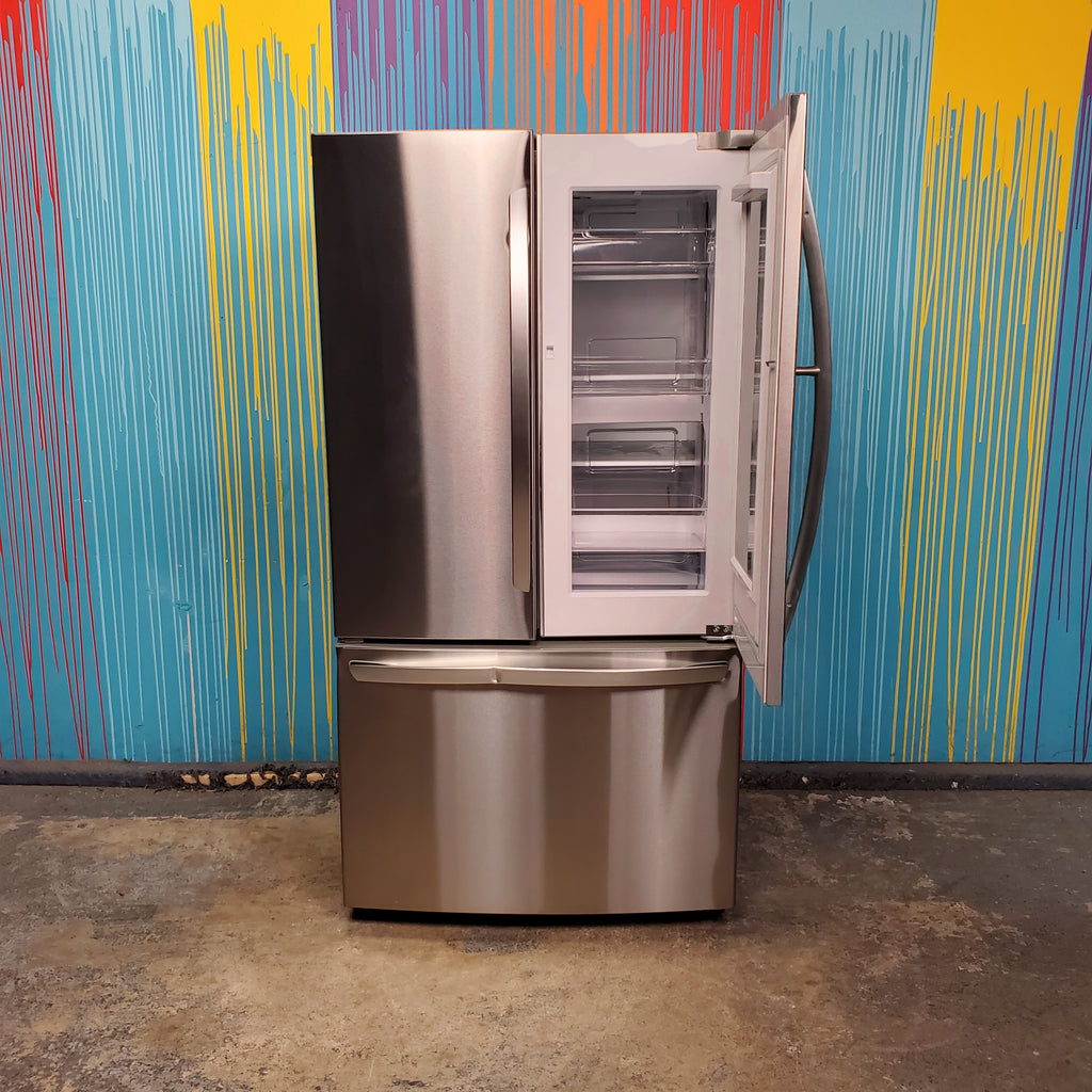 Pictures of PrintProof Stainless Steel LG 27 cu. ft. 3 Door French Door Refrigerator with InstaView Door-in-Door with Ice Maker- Scratch & Dent - Moderate - Neu Appliance Outlet - Discount Appliance Outlet in Austin, Tx