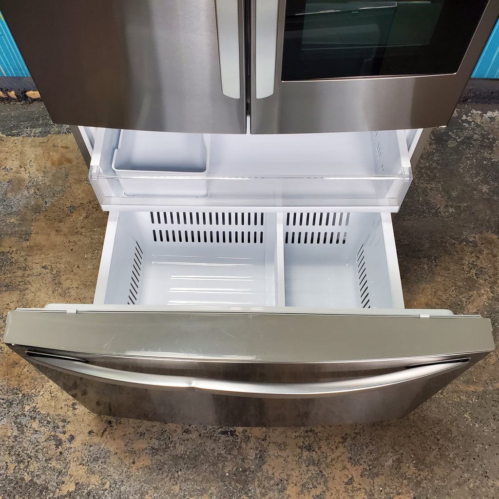 Pictures of PrintProof Stainless Steel LG 27 cu. ft. 3 Door French Door Refrigerator with InstaView Door-in-Door with Ice Maker- Scratch & Dent - Moderate - Neu Appliance Outlet - Discount Appliance Outlet in Austin, Tx