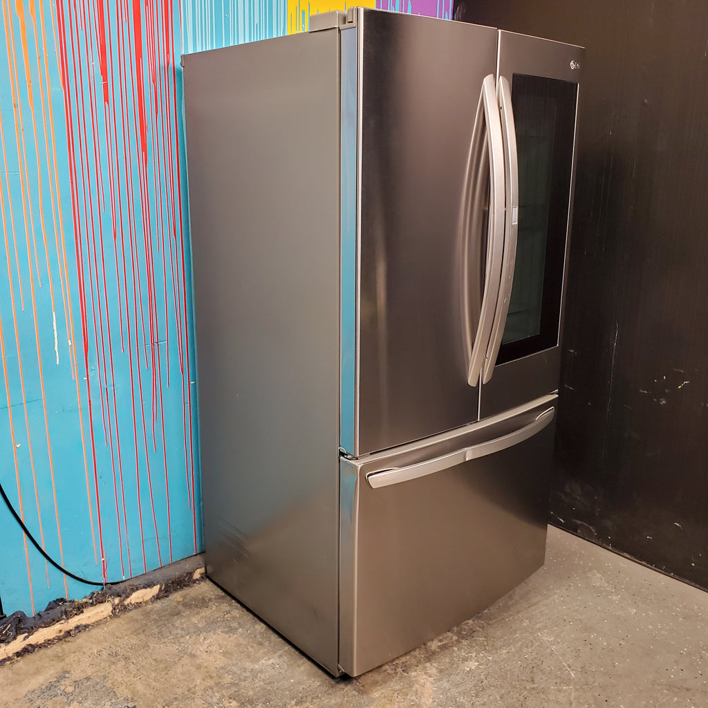 Pictures of PrintProof Stainless Steel LG 27 cu. ft. 3 Door French Door Refrigerator with InstaView Door-in-Door with Ice Maker- Scratch & Dent - Moderate - Neu Appliance Outlet - Discount Appliance Outlet in Austin, Tx