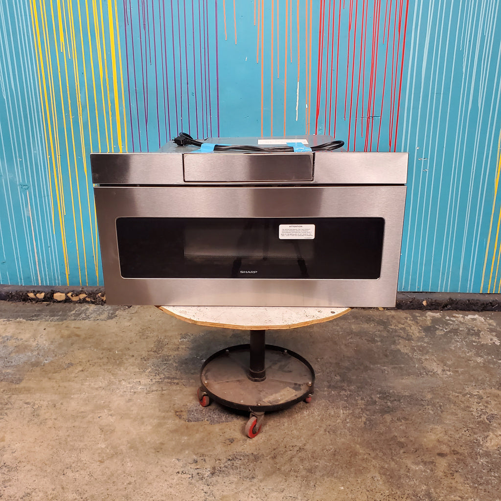 Pictures of Standard 30 inch Stainless Steel Sharp 1.2 cu. ft. Built In Microwave Drawer with Easy Touch Automatic Drawer System - Scratch & Dent - Minor - Neu Appliance Outlet - Discount Appliance Outlet in Austin, Tx