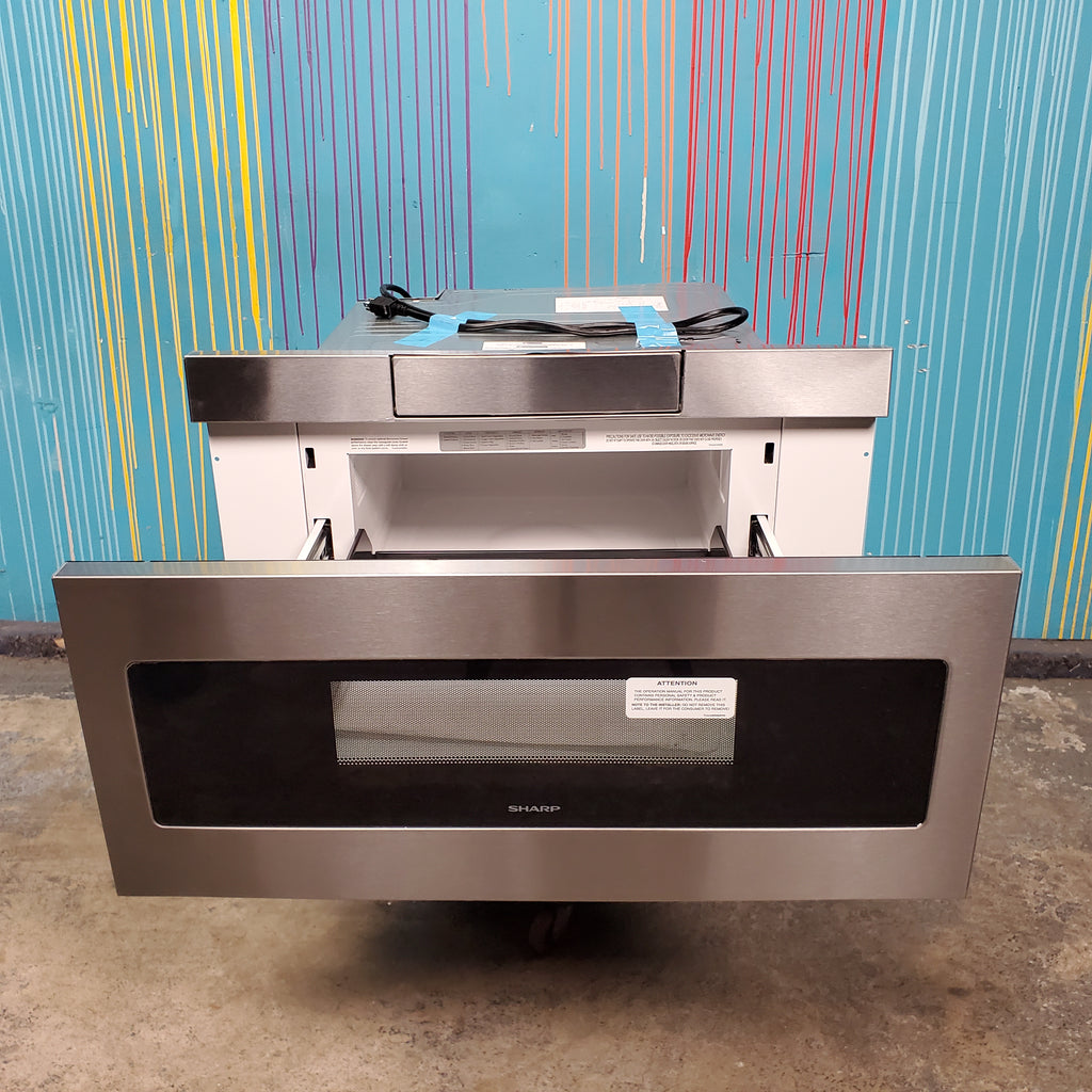 Pictures of Standard 30 inch Stainless Steel Sharp 1.2 cu. ft. Built In Microwave Drawer with Easy Touch Automatic Drawer System - Scratch & Dent - Minor - Neu Appliance Outlet - Discount Appliance Outlet in Austin, Tx