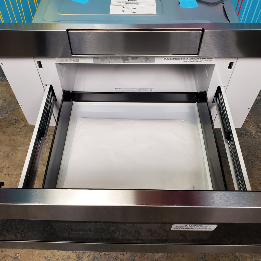 Pictures of Standard 30 inch Stainless Steel Sharp 1.2 cu. ft. Built In Microwave Drawer with Easy Touch Automatic Drawer System - Scratch & Dent - Minor - Neu Appliance Outlet - Discount Appliance Outlet in Austin, Tx