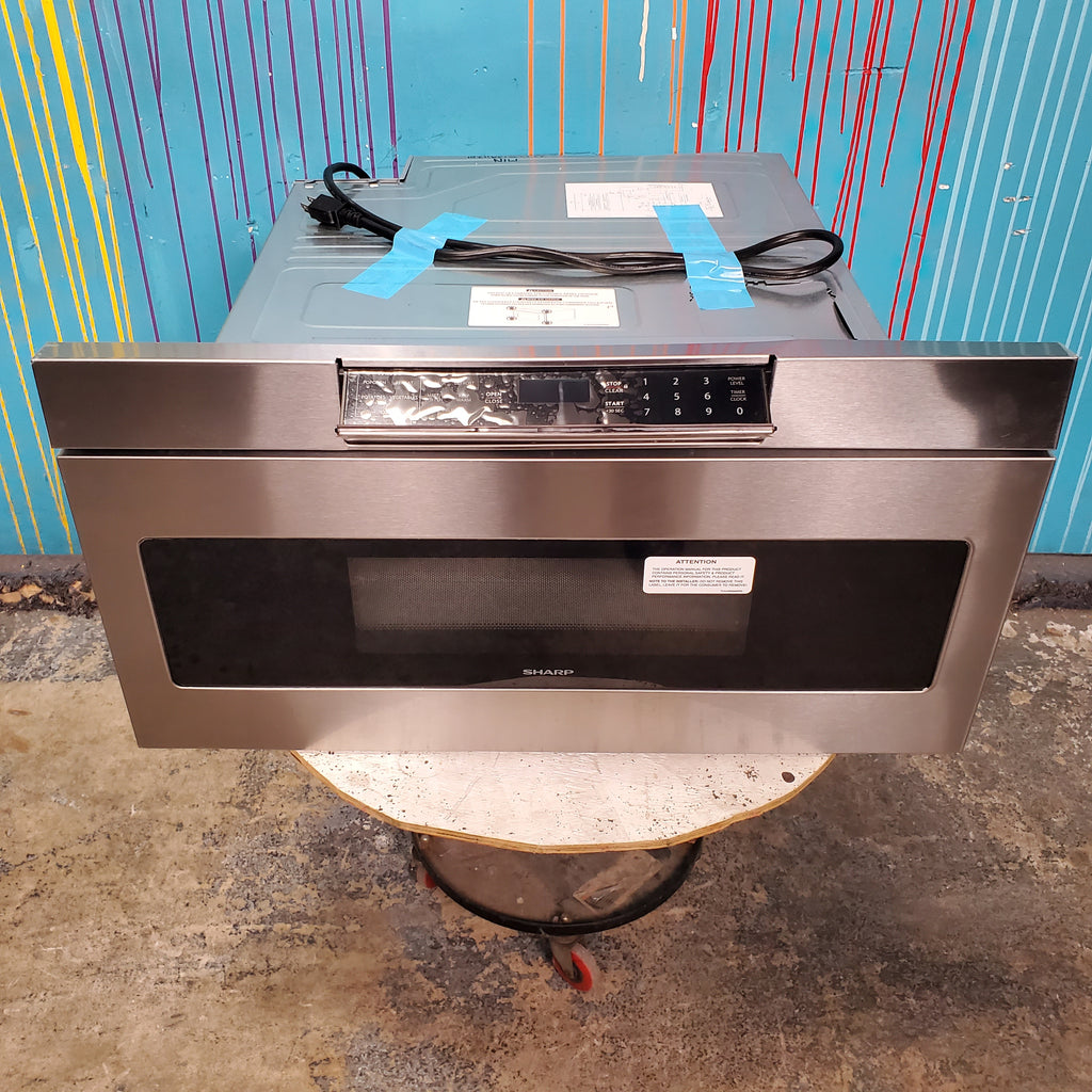 Pictures of Standard 30 inch Stainless Steel Sharp 1.2 cu. ft. Built In Microwave Drawer with Easy Touch Automatic Drawer System - Scratch & Dent - Minor - Neu Appliance Outlet - Discount Appliance Outlet in Austin, Tx