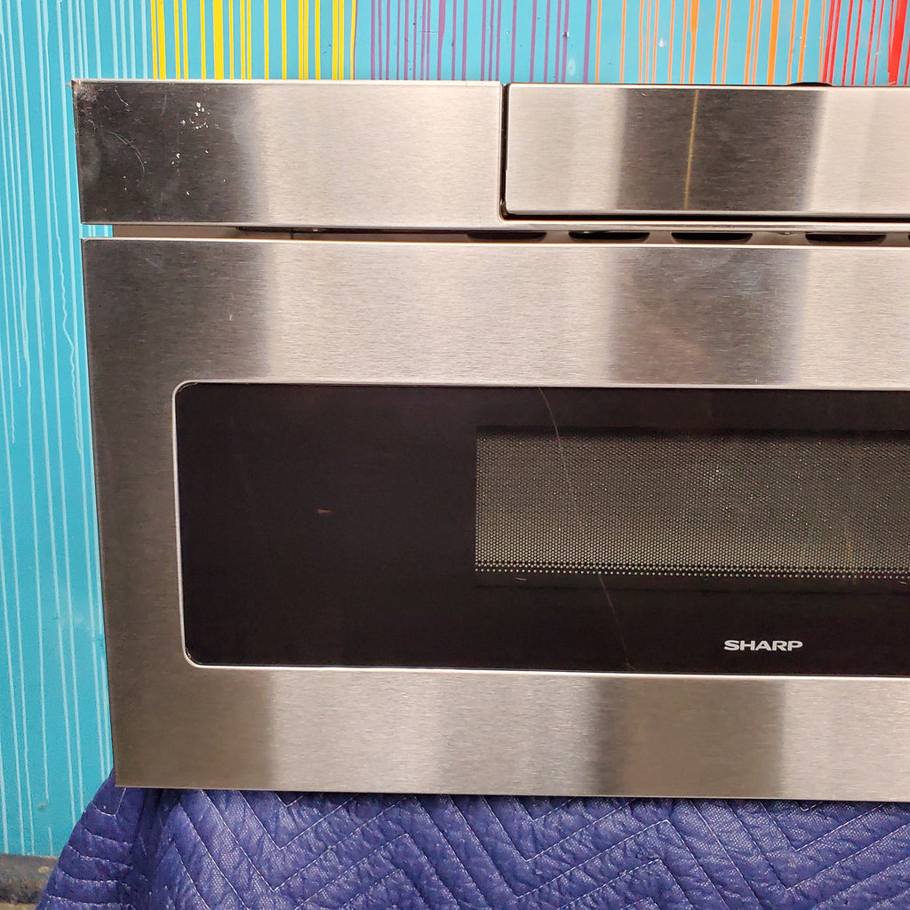 Pictures of Standard 30 inch Stainless Steel Sharp 1.2 cu. ft. Built In Microwave Drawer with Easy Touch Automatic Drawer System - Scratch & Dent - Minor - Neu Appliance Outlet - Discount Appliance Outlet in Austin, Tx