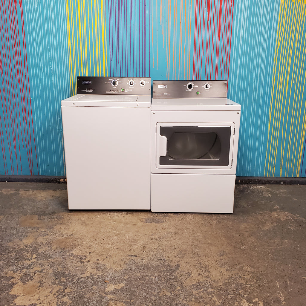 Pictures of Maytag 3.5 cu. ft. Smart Capable Top Load Washing Machine  and Maytag  7.4 cu. ft. Gas Dryer with Extra Power Button - Scratch & Dent - Minor - Neu Appliance Outlet - Discount Appliance Outlet in Austin, Tx