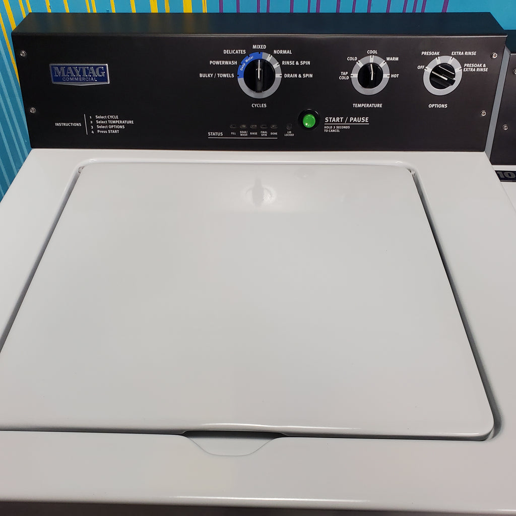 Pictures of Maytag 3.5 cu. ft. Smart Capable Top Load Washing Machine  and Maytag  7.4 cu. ft. Gas Dryer with Extra Power Button - Scratch & Dent - Minor - Neu Appliance Outlet - Discount Appliance Outlet in Austin, Tx
