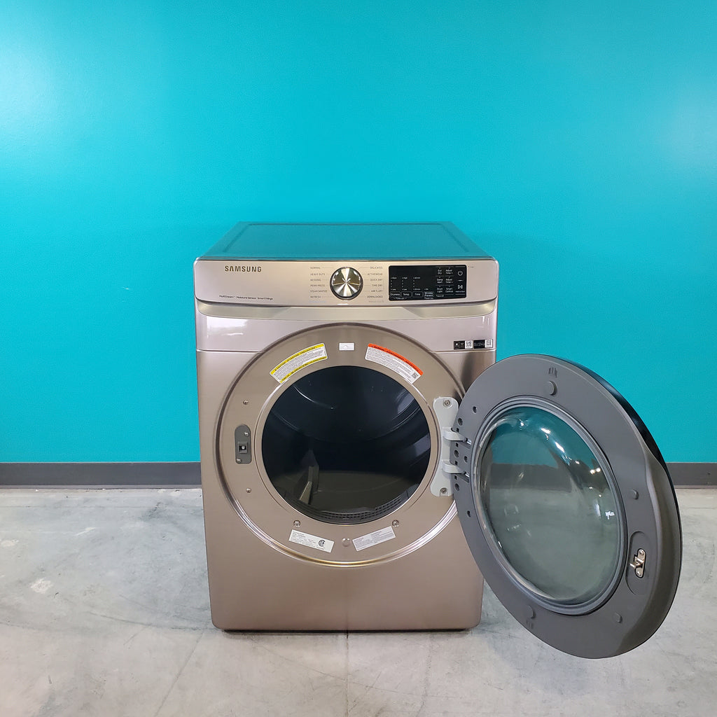 Pictures of Champagne Samsung 7.5 cu. ft. Front Load Electric Dryer with Steam Sanitize+- Scratch & Dent - Minor - Neu Appliance Outlet - Discount Appliance Outlet in Austin, Tx