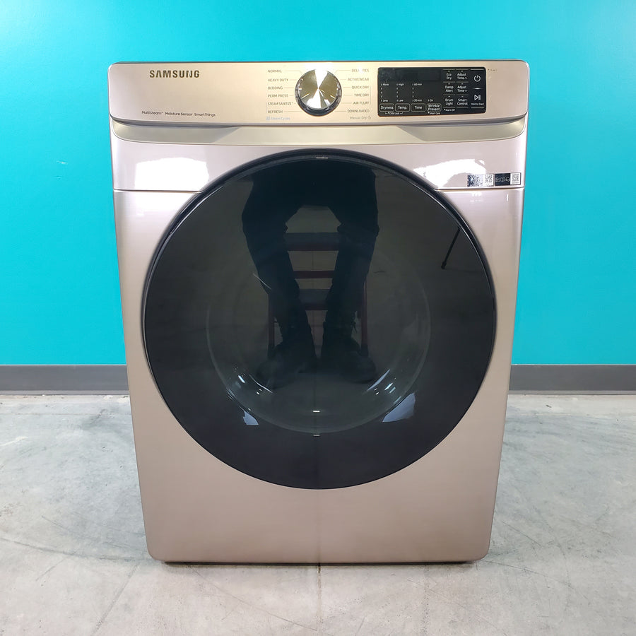 Champagne Samsung 7.5 cu. ft. Front Load Electric Dryer with Steam Sanitize+- Scratch & Dent - Minor