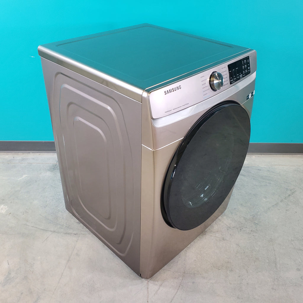 Pictures of Champagne Samsung 7.5 cu. ft. Front Load Electric Dryer with Steam Sanitize+- Scratch & Dent - Minor - Neu Appliance Outlet - Discount Appliance Outlet in Austin, Tx