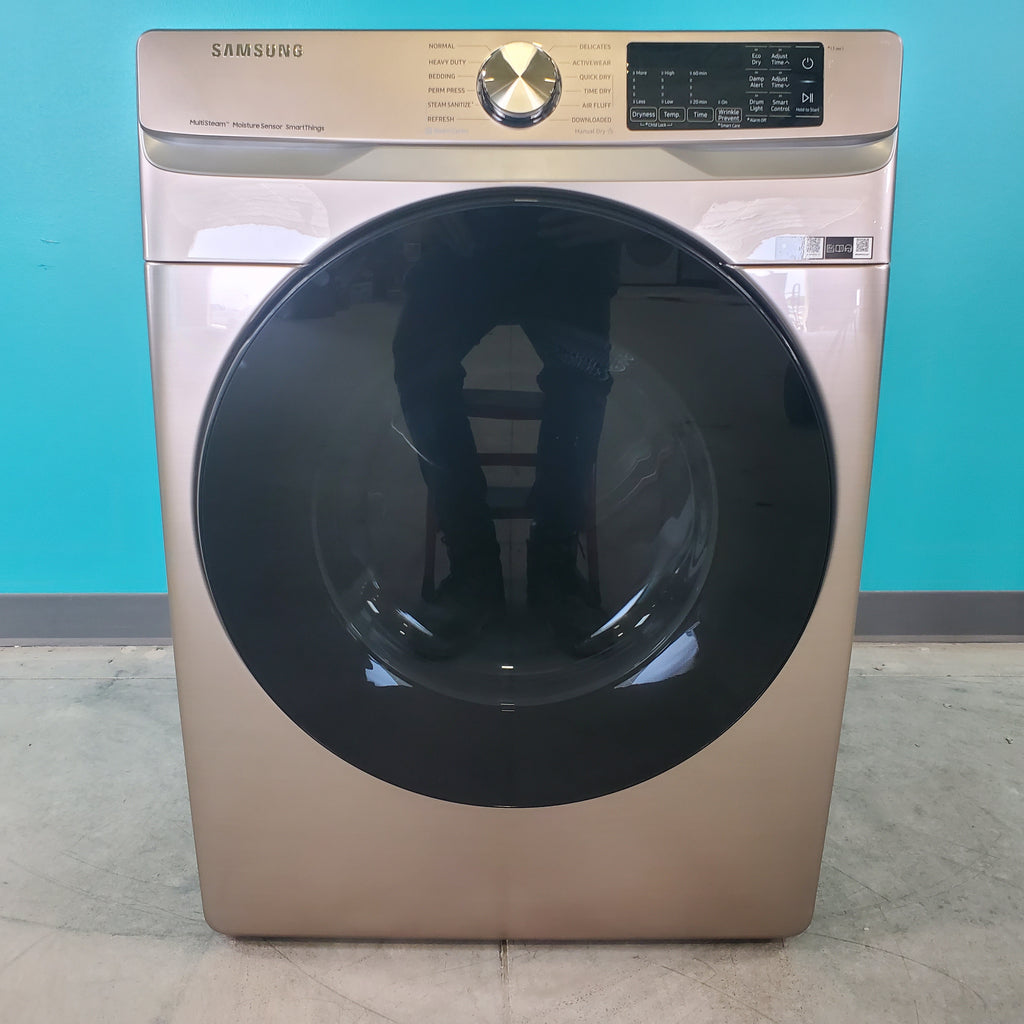 Pictures of Champagne Samsung 7.5 cu. ft. Front Load Electric Dryer with Steam Sanitize+- Scratch & Dent - Minor - Neu Appliance Outlet - Discount Appliance Outlet in Austin, Tx