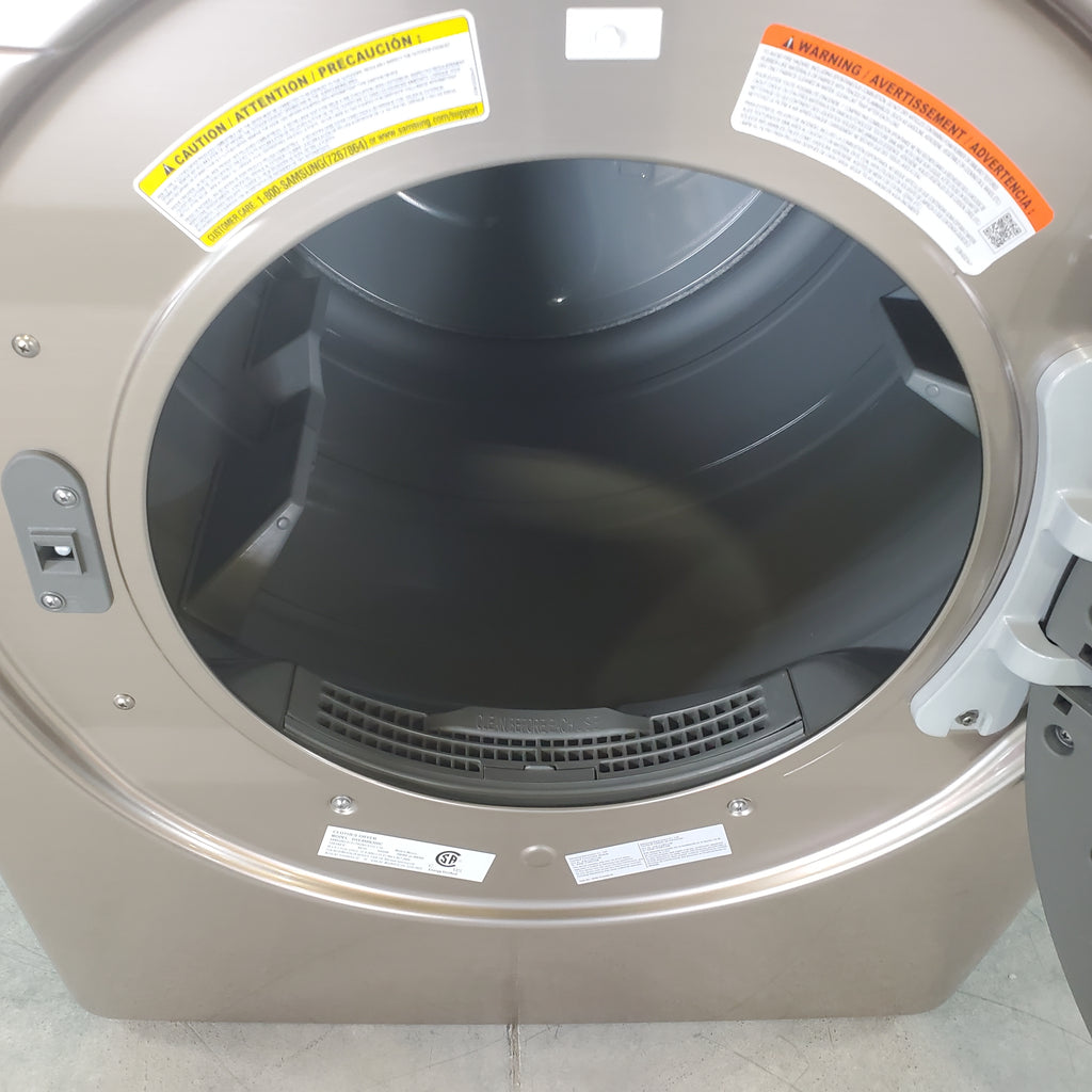 Pictures of Champagne Samsung 7.5 cu. ft. Front Load Electric Dryer with Steam Sanitize+- Scratch & Dent - Minor - Neu Appliance Outlet - Discount Appliance Outlet in Austin, Tx