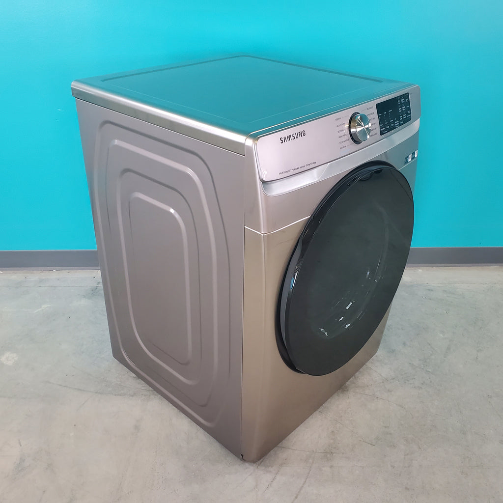 Pictures of Champagne Samsung 7.5 cu. ft. Front Load Electric Dryer with Steam Sanitize+- Scratch & Dent - Minor - Neu Appliance Outlet - Discount Appliance Outlet in Austin, Tx
