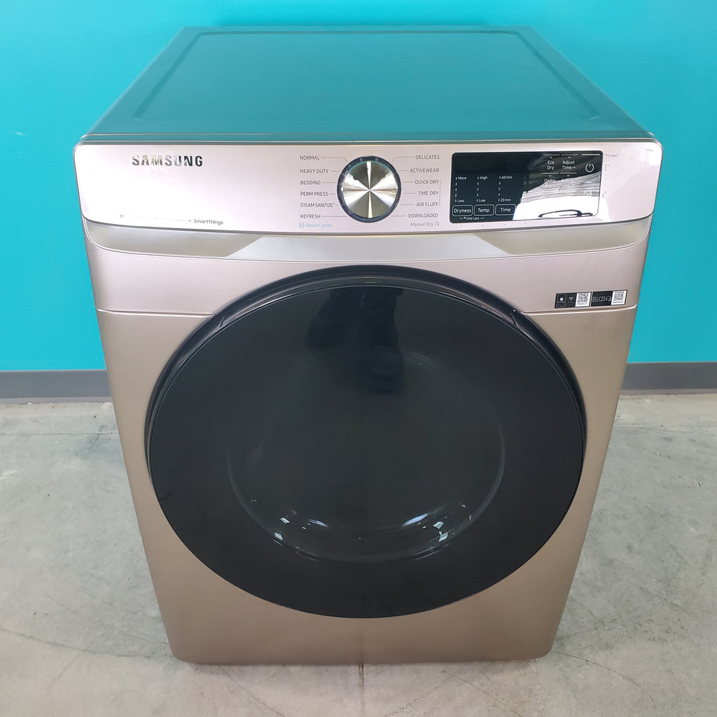 Pictures of Champagne Samsung 7.5 cu. ft. Front Load Electric Dryer with Steam Sanitize+- Scratch & Dent - Minor - Neu Appliance Outlet - Discount Appliance Outlet in Austin, Tx