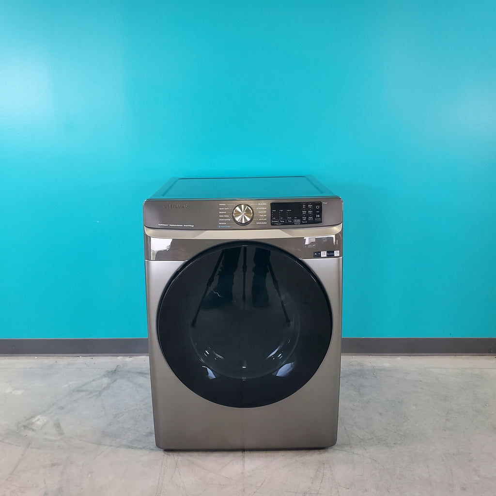 Pictures of Platinum Samsung 7.5 cu. ft. Front Load Electric Dryer with Steam - Scratch & Dent - Minor - Neu Appliance Outlet - Discount Appliance Outlet in Austin, Tx